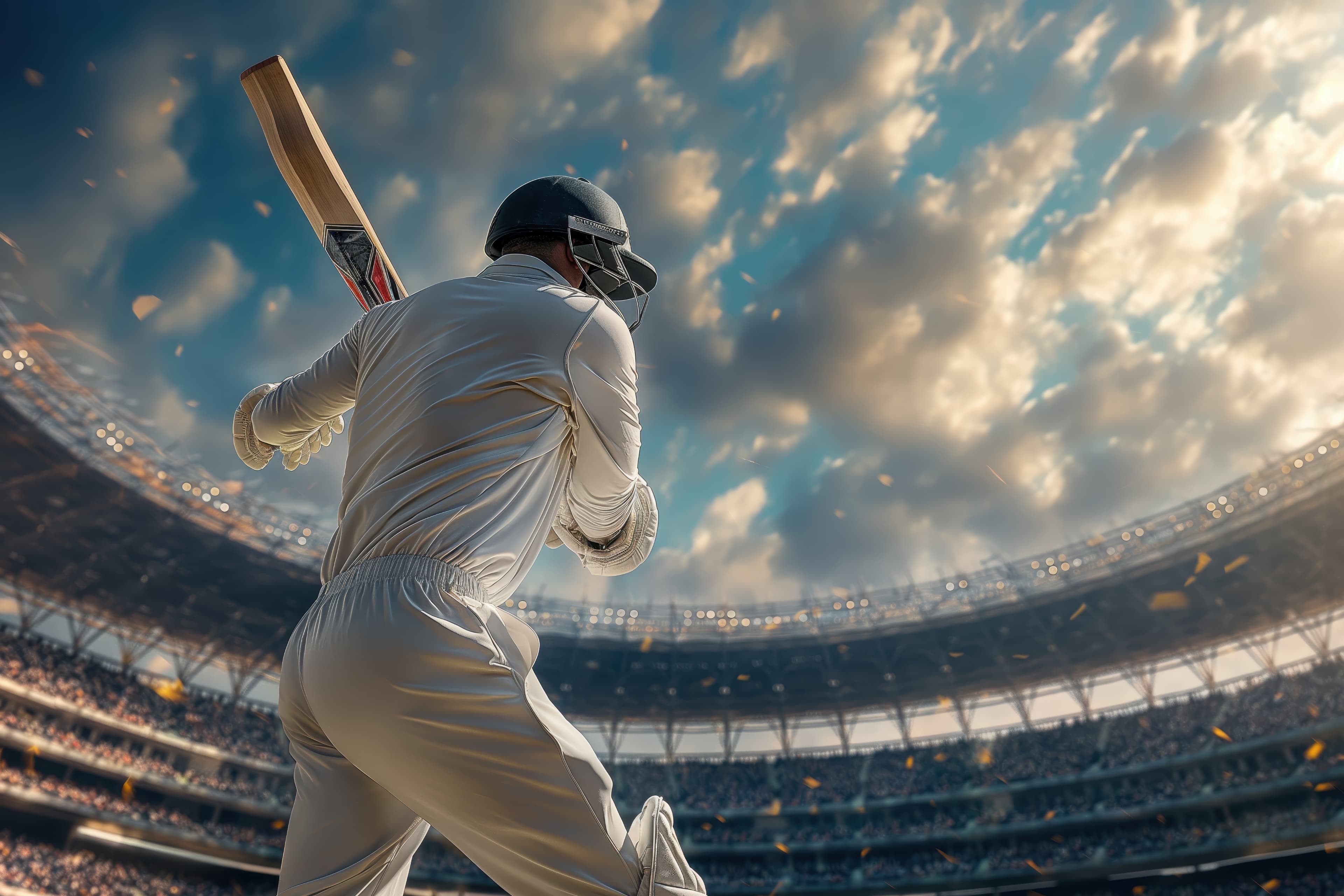 Gold Cup batsman under stadium lights
